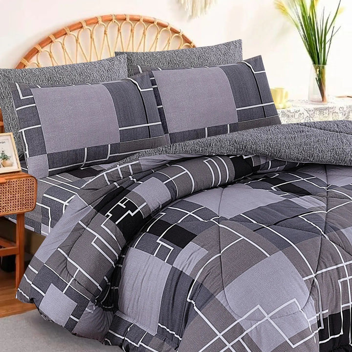 Black Grey Horizon 6-Pcs Cotton Punch